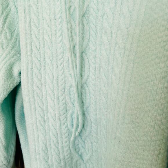 Court & Rowe Cable Knit Sweater Bennett Hooded Mint Plus Size 2X - Picture 9 of 9